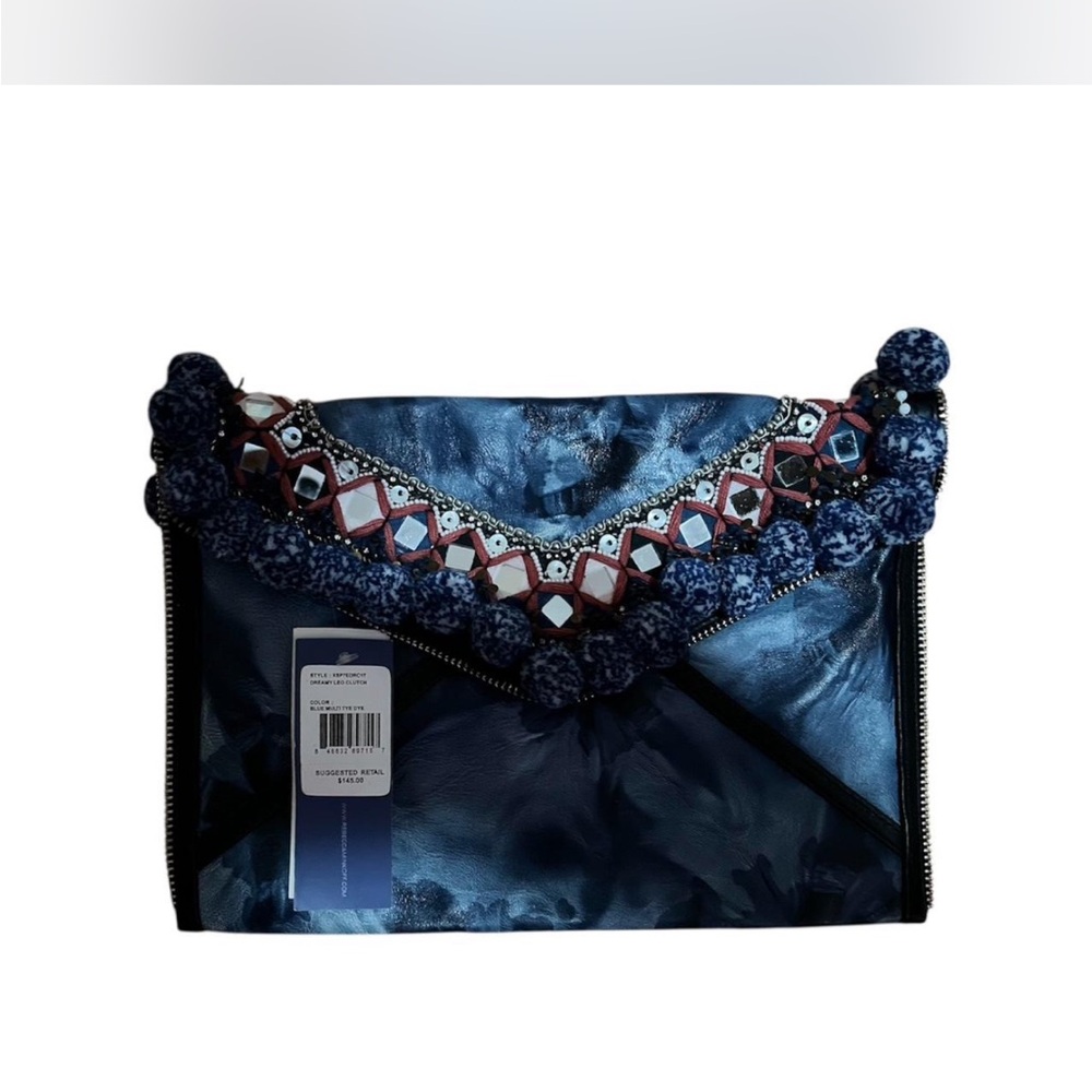 Elegant Blue Clutch with Embellishments